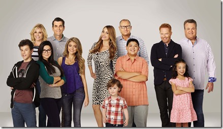 Modern Family - Series 06 Gallery Sarah Hyland as Haley, Ariel Winter as Alex, Eric Stonestreet as Cameron, Aubrey Anderson-Emmons as Lily, Jesse Tyler Ferguson as Mitchell, Julie Bowen as Claire, Ty Burrell as Phil, SofÌa Vergara as Gloria, Rico Rodriguez as Manny, Nolan Gould as Luke and Ed O'Neill as Jay. TM and © 2013 Fox and its related entities. All rights reserved. Patent Pending.