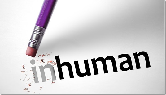 The word inhuman with a pencil erasing "in" leaving "human." Paul's concept of Death isn't about dying as about losing our humanity.