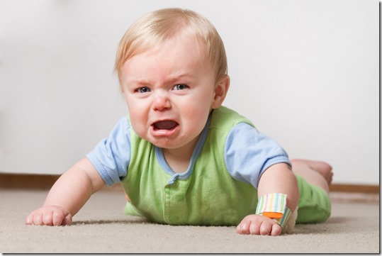 Temperamental toddler throwing tantrum