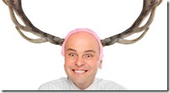 Funny picture of an stupid manager (husband) with great antlers.; Shutterstock ID 132866720; PO: aol; Job: production; Client: drone